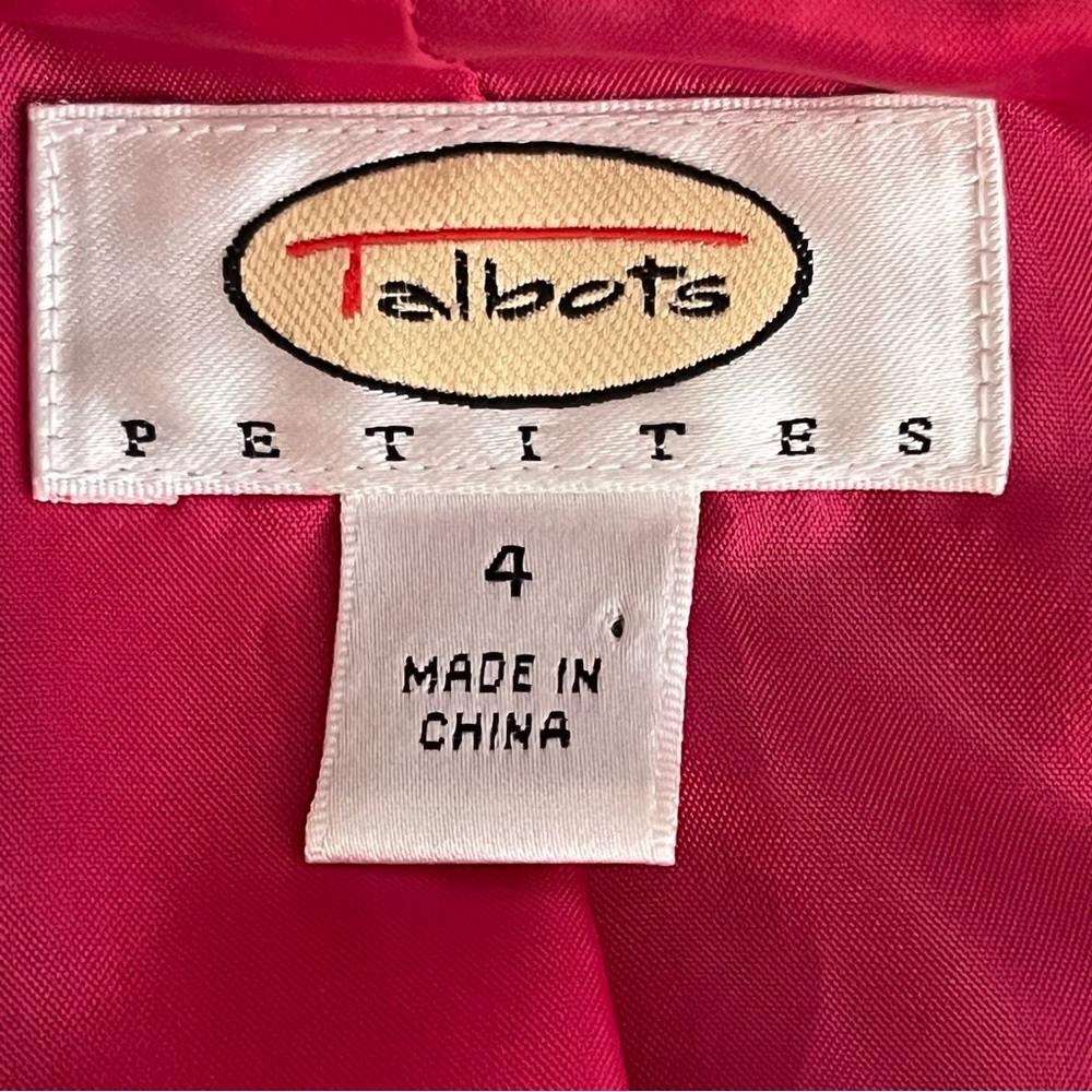Talbots Petites Women’s Embroidered Pink & Black Cotton Blazer Size 4 EUC - Picture 10 of 14
